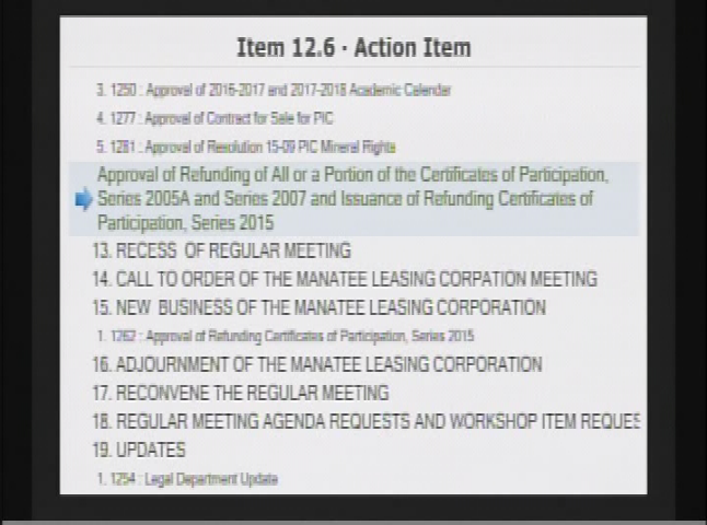 School Board Meeting: December 8, 2015