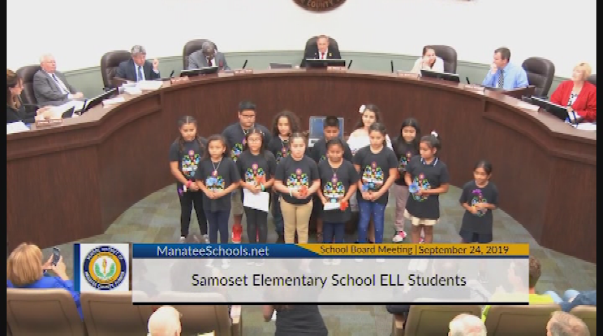 Samoset Elementary ELL Students Sing at School Board Meeting