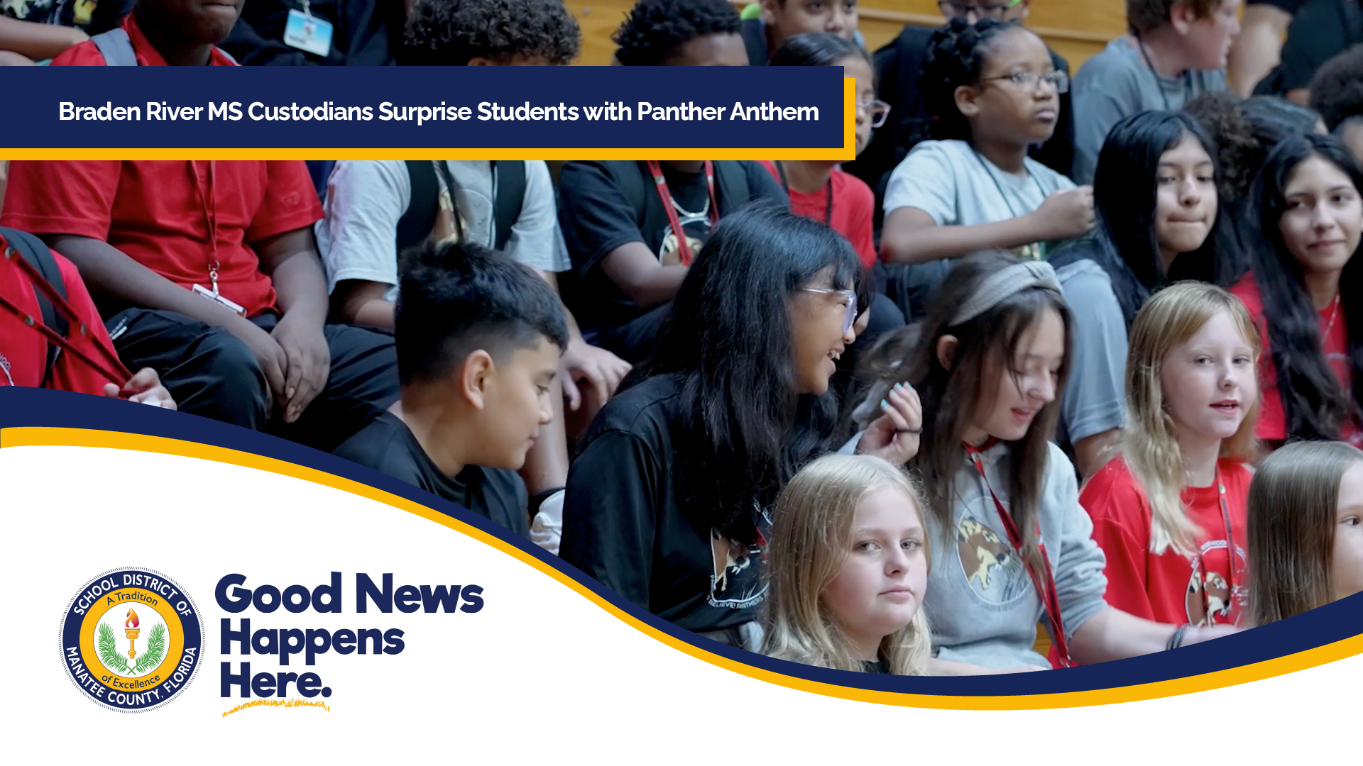 Braden River MS Custodians Surprise Students with Panther Anthem